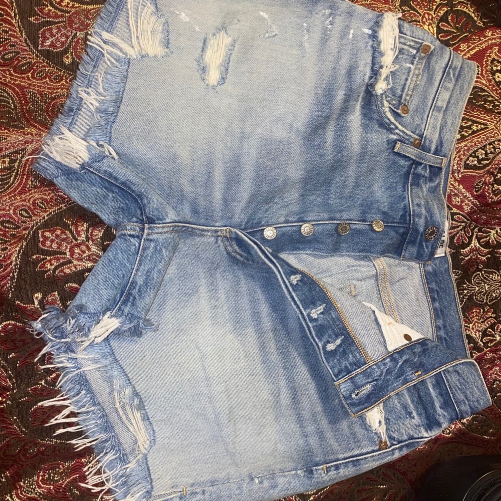 AGOLDE Distressed Denim Shorts